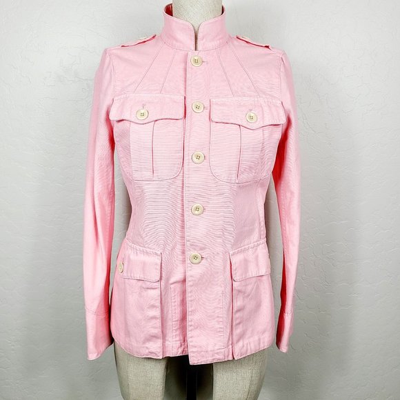 Alex Mill Jackets & Blazers - ALEX MILL Jacket S Pink Button Front 100% Cotton Band-Collar Four-Pocket Blazer